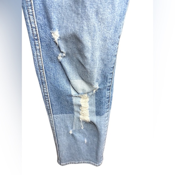 7 For All Mankind Edie High-Rise Patchwork Straight Ankle blue jeans sz 26 - Picture 13 of 13